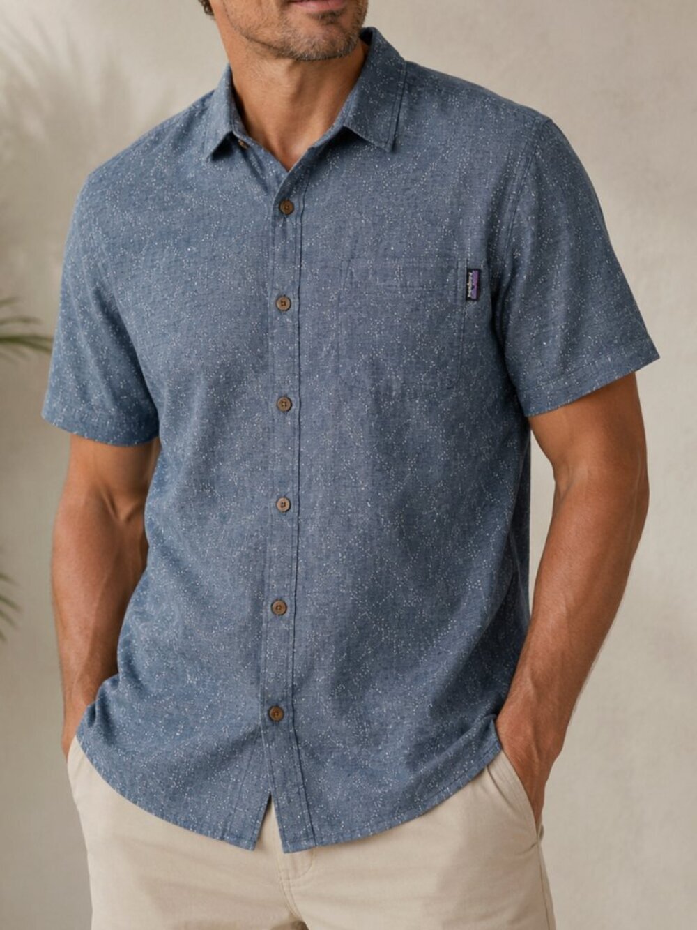 Patagonia Hemp Organic Cotton Button Up Shirt Gray Blue Size XXL Outdoor
